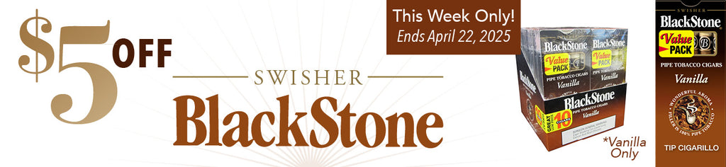 $5 off Blackstone Vanilla Cigarillos
